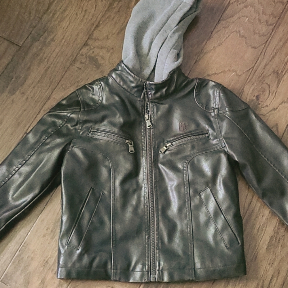 Faux leather coat